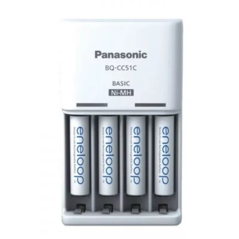 Carregador de pilhas PANASONIC Eneloop Basic BQ-CC51 + 4x AAA 800 mAh (K-KJ51MCD04E)
