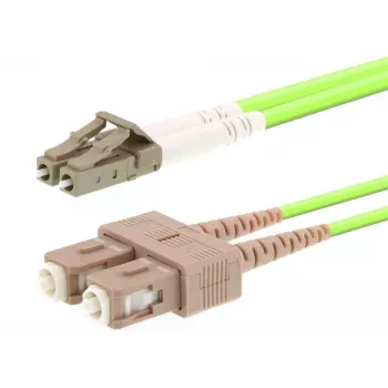 Cabo de fibra ótica LOGON AL5LCSC20I/5I OM5 20 m LC–SC 50 µm duplex verde-claro