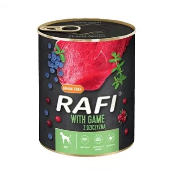 Comida húmida Dolina Noteci Rafi Dog Veado 800 g – comida em lata para cães adultos, 78% humidade, 9% proteína, 7% gordura