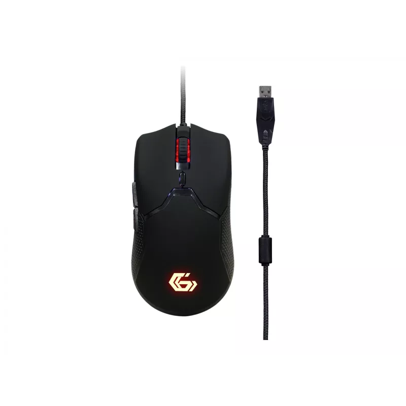 Gembird GGS-UMGL4-01 Phantom kit gaming 4 em 1 retroiluminado (teclado, rato, auscultadores, tapete de rato), com fio USB, disposição US, preto