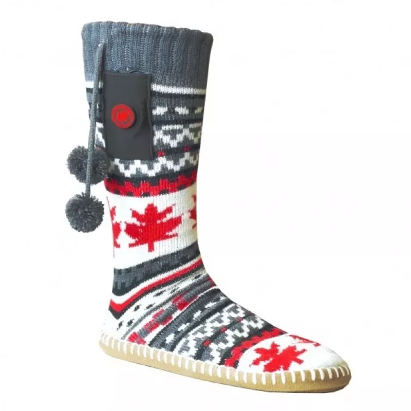 Glovii GOBM pantufas botas mulher cinzento, vermelho, branco