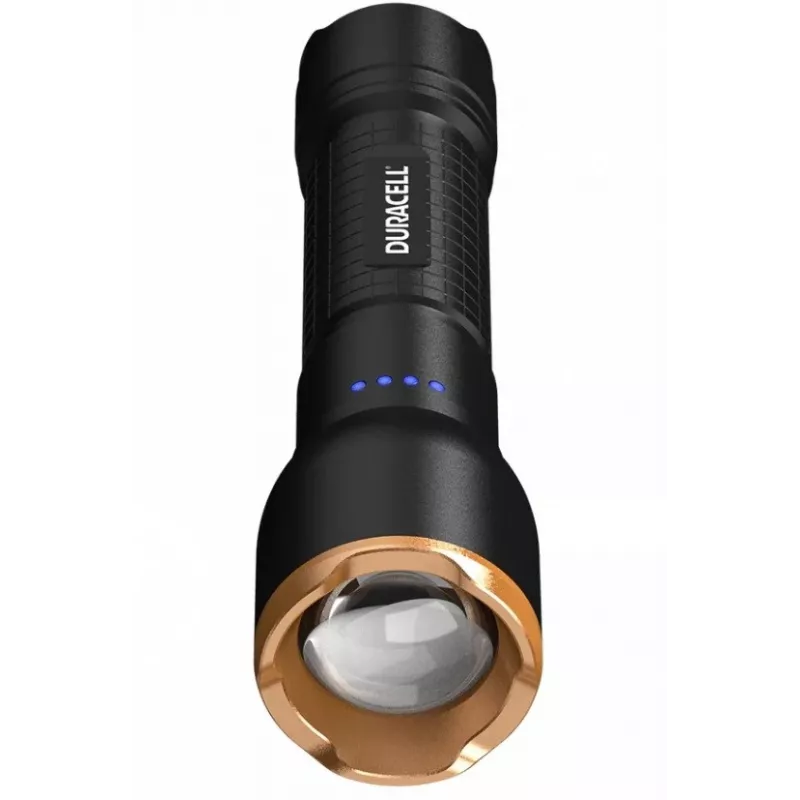 Lanterna Duracell DF2500R — preta, lanterna de mão recarregável