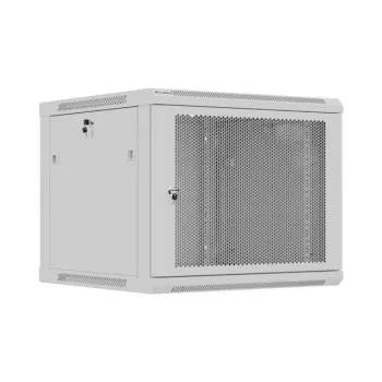 Armário de parede 19 polegadas LANBERG 9U 600x600 mm cinzento com porta perfurada