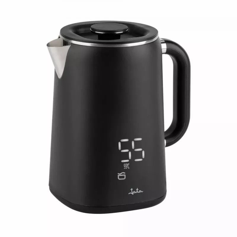 Jata JEHA1575 chaleira elétrica, 1,7 l, 1500 W, 5 definições de temperatura, preto/aço inoxidável
