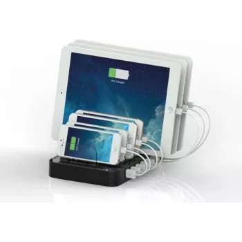 ROLINE estação de carregamento - fonte de alimentação - 12 Watt - 4 A - 7 portas de saída (7 x USB Type-A de 4 pinos)