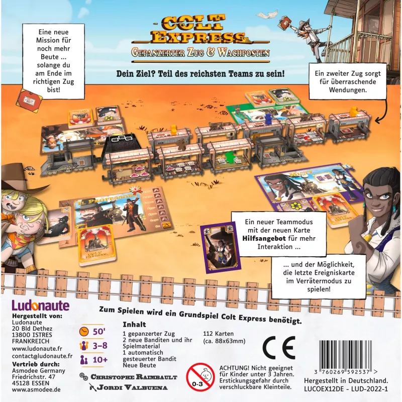 Colt Express - Gepanzerter Zug & Wachposten, expansão de jogo de tabuleiro