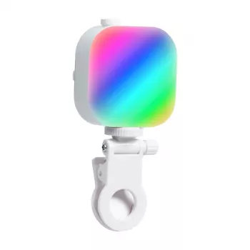 Luz de selfie Telesin Ice Cube com suporte para telefone P5-BGD-03 — luz LED de preenchimento compacta e suporte ajustável para smartphone
