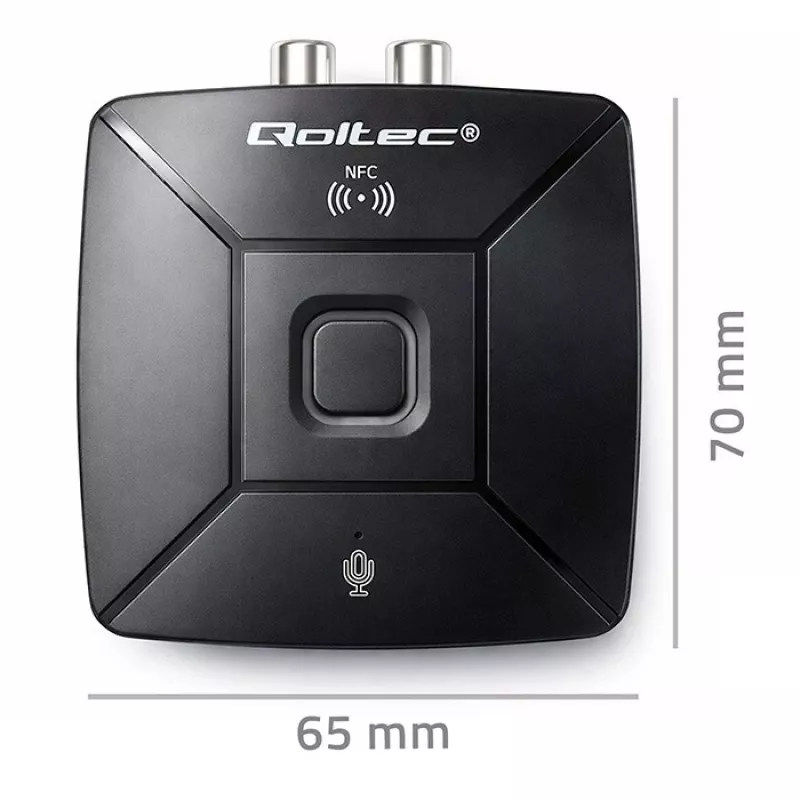 Emissor/receptor de áudio HiFi sem fios QOLTEC modelo 56981 — ponte de áudio Bluetooth/Line-In