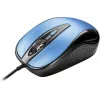 Rato com fio USB, 4 botões, ótico, simétrico, azul