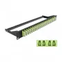 Patch panel 1U DeLOCK 43404 fibra ótica LC verde montagem em rack