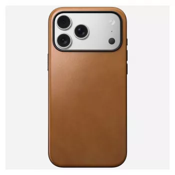 Capa para telemóvel Nomad Modern Leather Case Cover para iPhone 17 Pro Max, 17,5 cm (6,9 polegadas), Tan, couro + PC/TPU