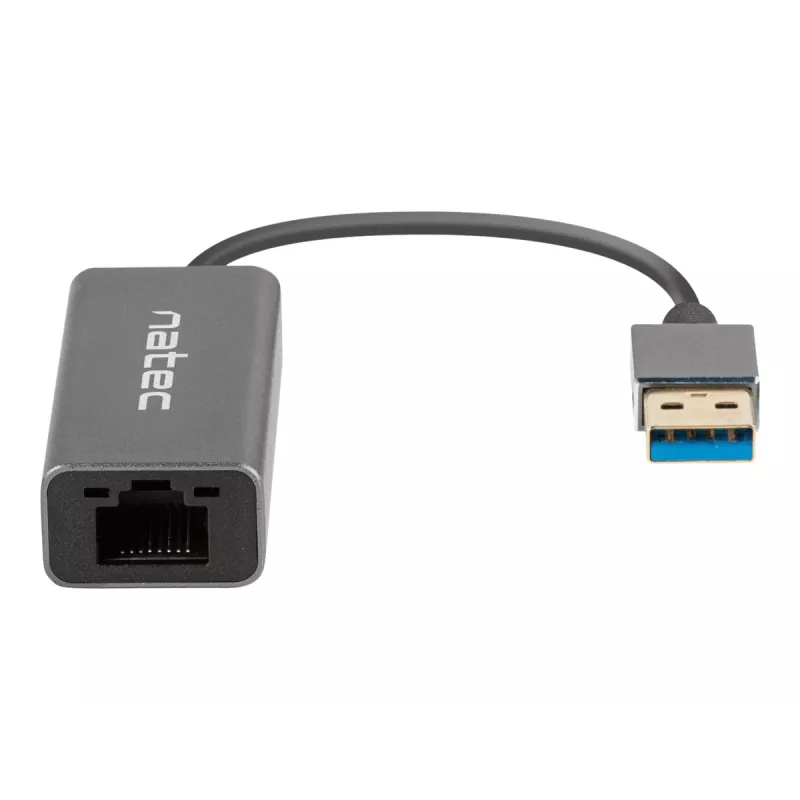 Natec Cricket NNC-1924 adaptador Ethernet de USB 3.0 Tipo A para RJ45, 1000 Mbit/s, cabo de 15 cm, preto