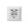 Tomada de segurança para montagem encastrada Digitus DA-70613 com 2 portas USB