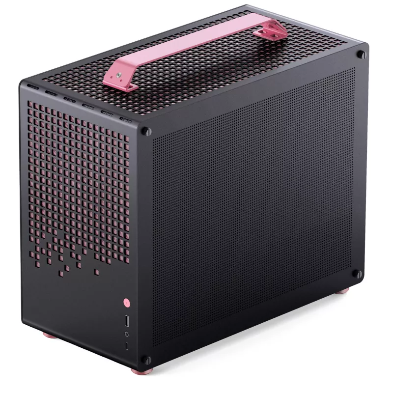 Caixa Jonsplus MATX Handle Case Z20 preto-rosa – caixa Mini/Micro/Flex-ATX com pega de transporte