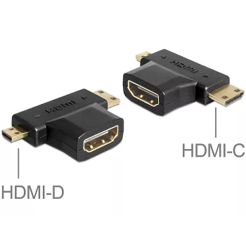 Adaptador de mudança de género de cabo HDMI-C HDMI-D HDMI-A DeLOCK 65446