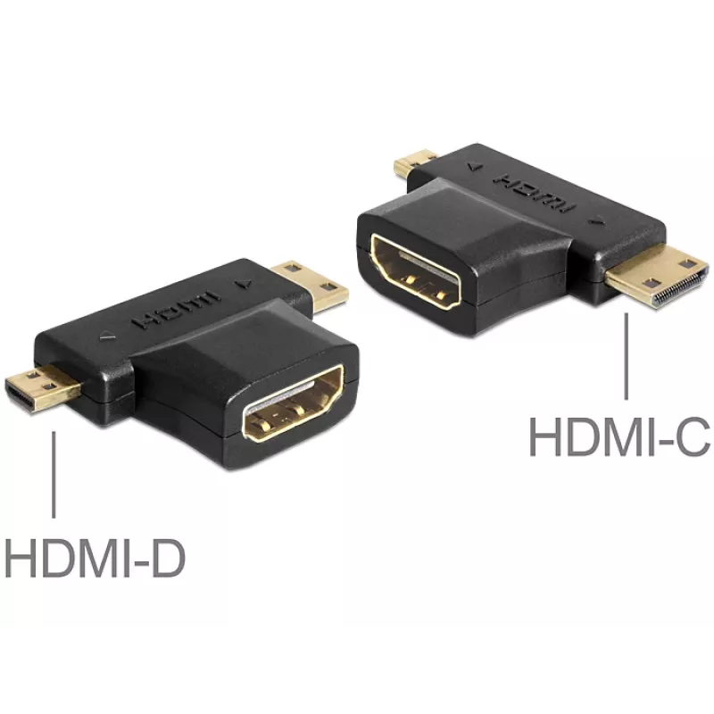Adaptador de mudança de género de cabo HDMI-C HDMI-D HDMI-A DeLOCK 65446