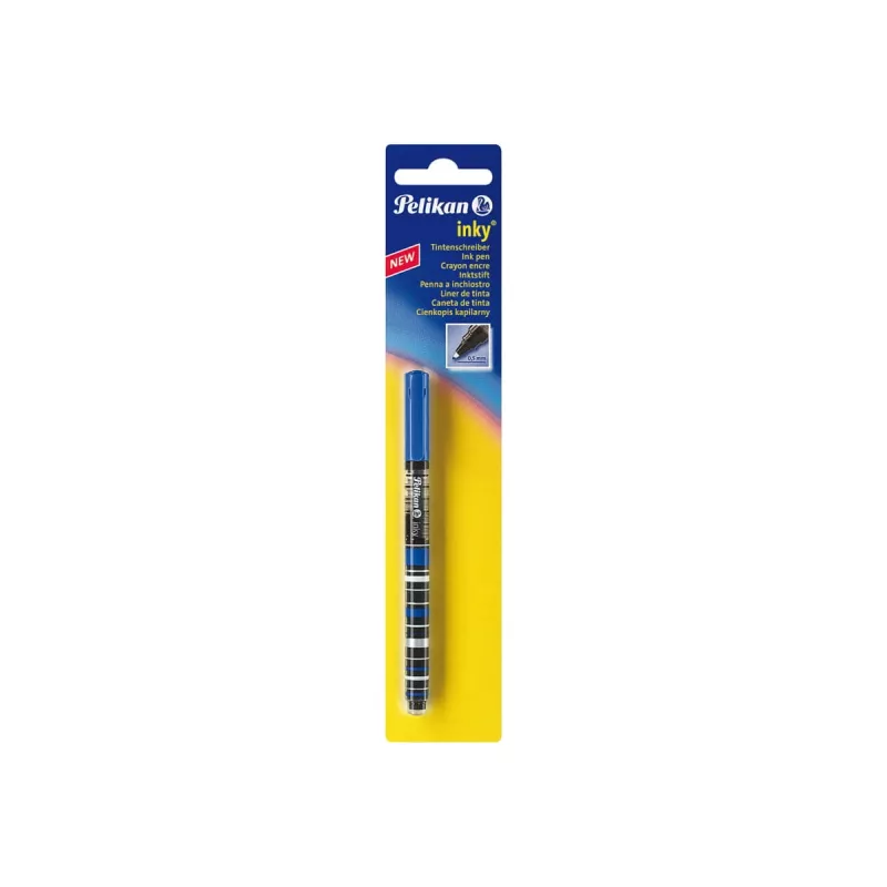 Caneta de tinta permanente Pelikan Inky preto-azul 0,5 mm escrita