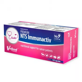 Vetfood Vetfood Premium NTS Immunactiv 120 cápsulas — suplemento alimentar para cães e gatos, apoio ao sistema imunitário