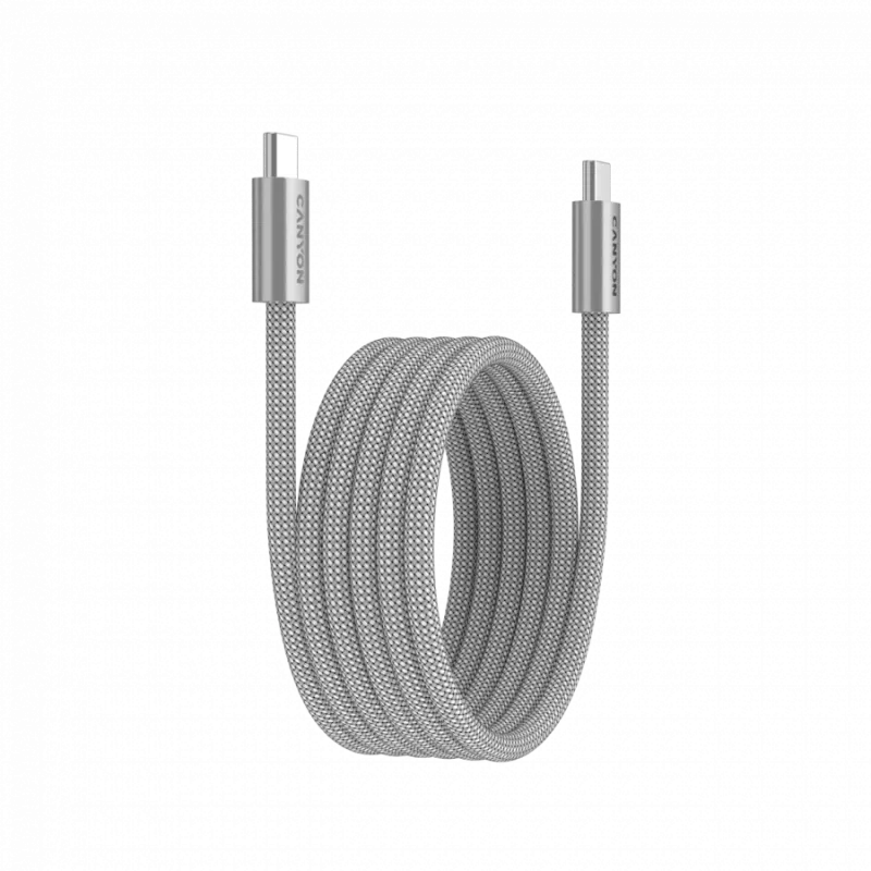 Cabo CANYON OnWire 60MG C-C 60W magnético entrançado 1m Cinzento-claro