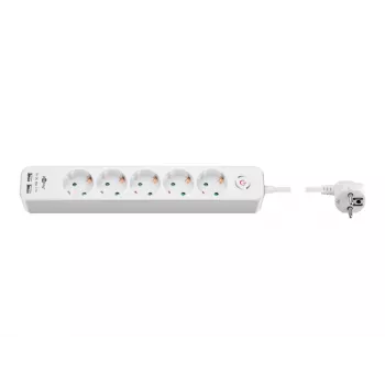 Régua de tomadas Goobay 5 tomadas com interruptor e USB