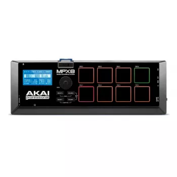 Controlador DJ Akai MPX8 preto, entrada de auscultadores de 3,5 mm, 5 V 1 A