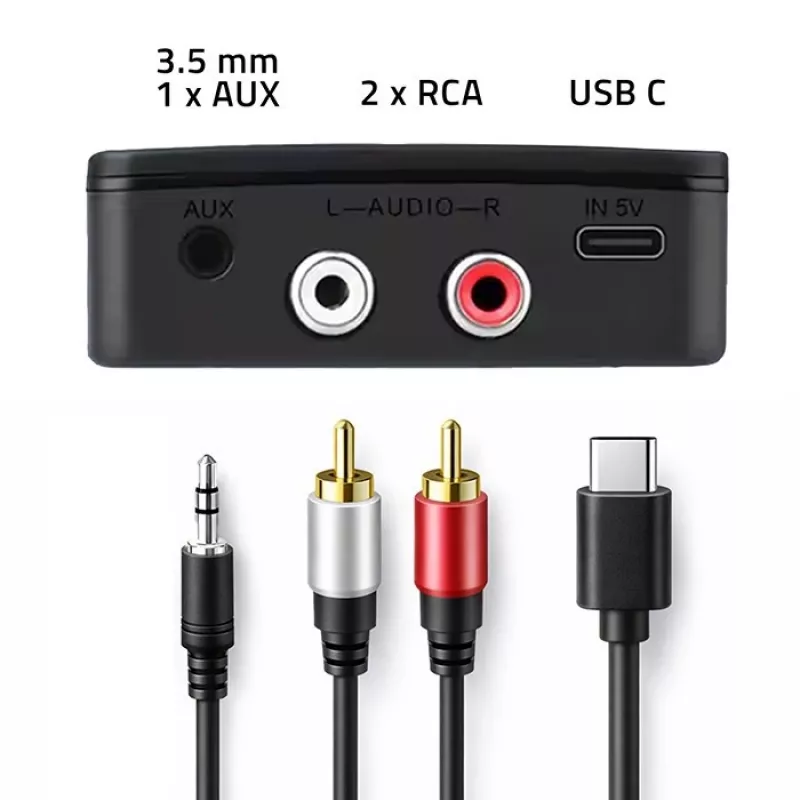 Emissor/receptor de áudio HiFi sem fios QOLTEC modelo 56981 — ponte de áudio Bluetooth/Line-In