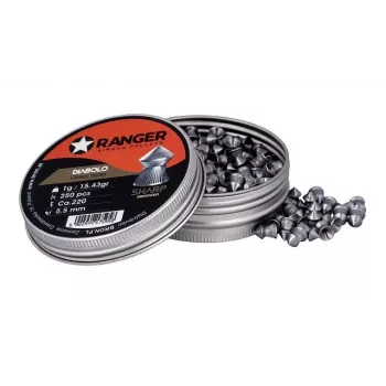Diabolos RANGER PRORO 5,5 mm, formato diabolo, prateado, 250 unid., distribuidor de alumínio