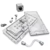 Distroplate ek water blocks EK-QuantumX Loophole D5 PWM prateado — placa distribuidora para bomba D5, superfície prateada