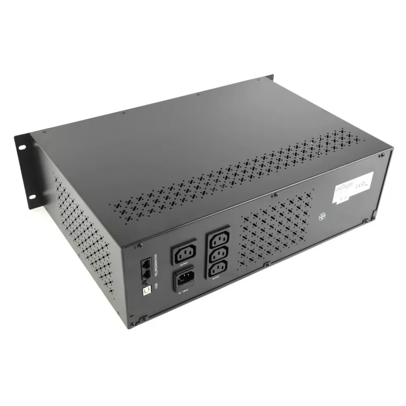 Gembird - UPS Rack 19'' 3,4U 1500VA, 4 saídas IEC 230V, entrada IEC14, RJ11, USB, LCD Line-Interactive 1,5 kVA 900 W 4 tomadas
