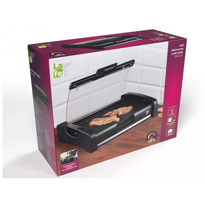 Lafe GRL-003 grelhador elétrico de contacto com tampa, 1650 W