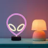 Lâmpada de mesa MANTA SNL86PK Style Neon Lights UFO rosa – lâmpada néon decorativa rosa