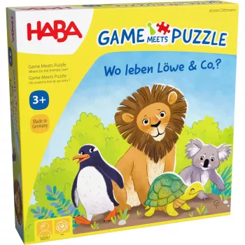 Jogo e puzzle - Onde vivem o leão e companhia, jogo de tabuleiro