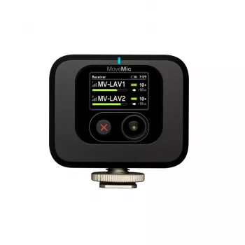 Recetor sem fios para montagem de câmara Shure MV-R-Z6 — 50–20000 Hz, alcance 30 m, 12–15 V, 308×101×38 mm, 0,429 kg, preto