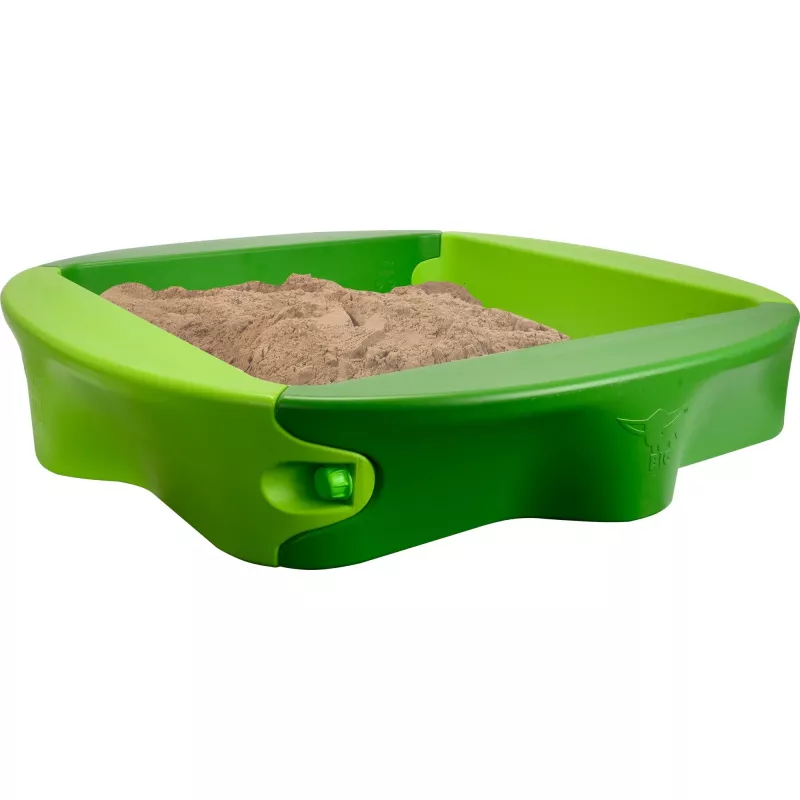 Caixa de areia Simba-Dickie BIG 800056733, plástico, 1380×1380 mm, bancos integrados, verde