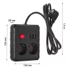Extensão elétrica MACLEAN MCE387 B — 2 tomadas, 3×USB A, 110–240 V, cabo de 1,5 m, máx. 2500 W