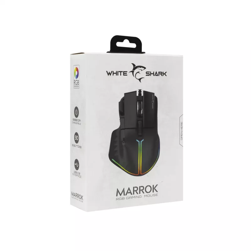 Rato White Shark MARROK preto USB Type-A