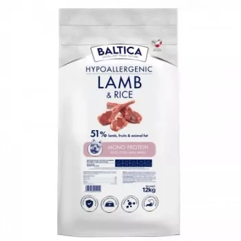 BALTICA Nutraceutic Hypoallergenic S Borrego com Arroz - Comida seca para cães - 12kg