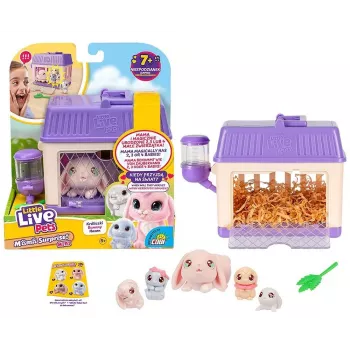 Brinquedo interativo Cobi Little Live Pets Mama Surprise Mini Bunny MO-26625, pequena figura interativa