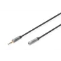 Cabo de extensão de áudio Digitus ficha jack de 3,5 mm para tomada jack de 3,5 mm 1,8 m preto