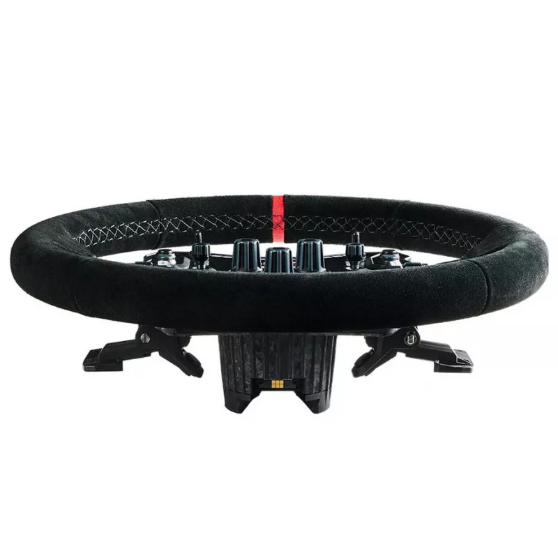 Aro de volante Asetek SimSports, rebaixado, 340 mm - preto, pele veludo