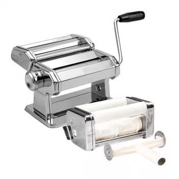 Máquina de massa manual Maestro MR1679R — aço inoxidável, acessório para ravioli, lâmina de corte de 6 mm