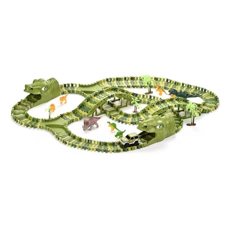 Grande pista de corrida, Dino Park Extralink Toys, carro, dinossauro, parque de dinossauros, XXL, 271 peças