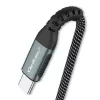 Cabo Qoltec USB 2.0 Type-C para USB 2.0 Type-C 100W QC 3.0 PD 1m Preto