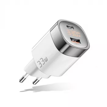 Carregador GaN USB Type-C, USB Type-A: 33W, PPS