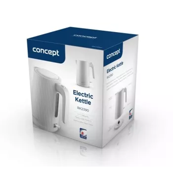 Chaleira elétrica Concept Solution RK2390, caixa de plástico, 1,7 L, branco