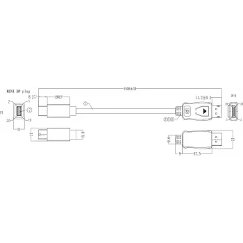 Cabo Mini DisplayPort para HDMI Bachmann 1,5 m — 4K 60Hz