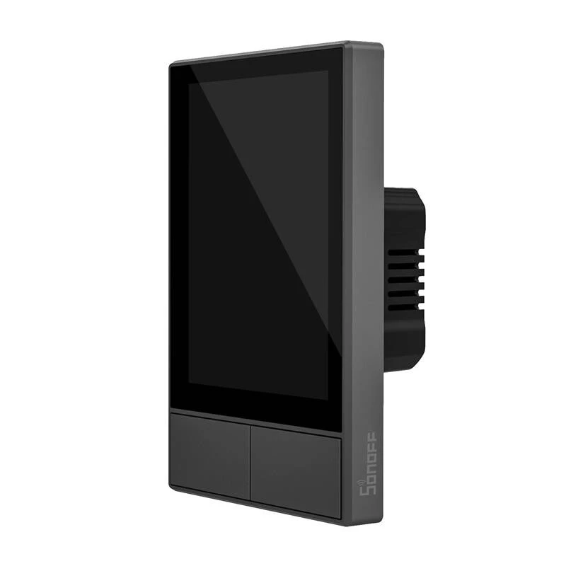 Painel de controlo inteligente Wi-Fi de parede Sonoff NSPanel preto 120 mm