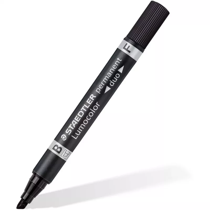 Marcador permanente Staedtler Lumocolor permanent duo 348 B preto 1 unid.