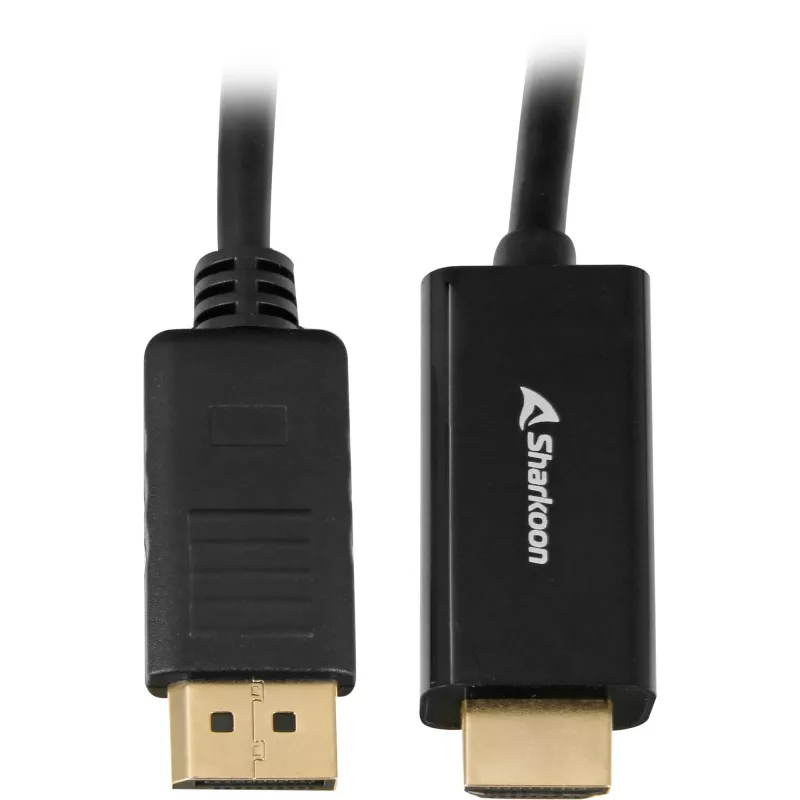 Adaptador DisplayPort para HDMI Sharkoon 4K 60 Hz, cabo de 1 m