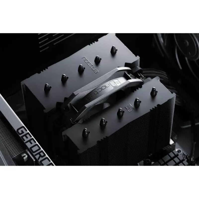 Noctua NH-D12L chromax.black cooler de CPU a ar, 120 mm, alumínio, preto, 450–2000 RPM, 22,6 dBA